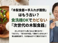 木製食器の手入れが面倒という常識を覆す、食洗機対応の次世代木製食器と料理のイメージ